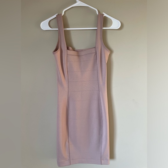French Connection light tan Mini bondage Dress size 0 NWOT never worn - Picture 4 of 7